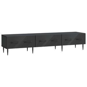vidaXL Cabinet TV cu sertar Negru 147 x 34, 5 x 30 cm Lemn prelucrat imagine