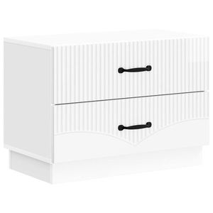 vidaXL Dulap de noapte cu sertar Alb foarte lucios 62 x 34, 5 x 44, 5 cm imagine