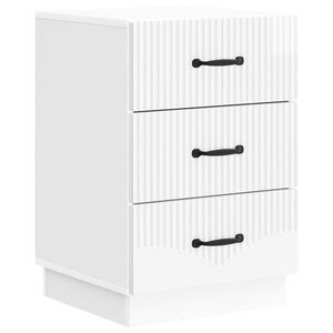 vidaXL Dulap de noapte cu sertar Alb foarte lucios 43 x 41 x 63, 5 cm imagine