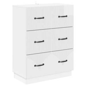 vidaXL Dulap cu sertare Alb foarte lucios 66 x 34, 5 x 87 cm imagine