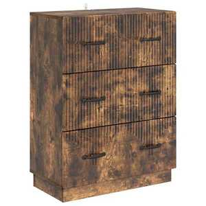 vidaXL Dulap cu sertare Stejar fumuriu 66 x 34, 5 x 87 cm imagine