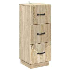 vidaXL Dulap cu sertare Stejar Sonoma 33 x 34, 5 x 87 cm Lemn prelucrat imagine