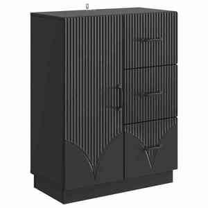 vidaXL Bufet cu sertar Negru 66 x 34, 5 x 87 cm Lemn prelucrat imagine