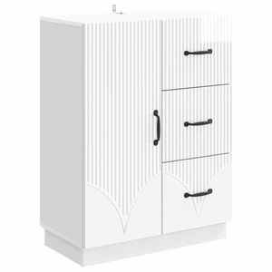 vidaXL Bufet Alb foarte lucios 66 x 34, 5 x 87 cm Lemn prelucrat imagine