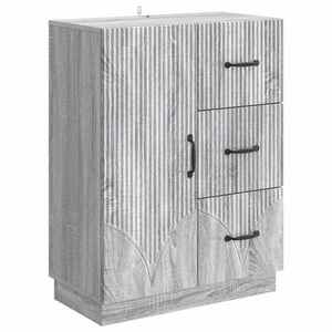 vidaXL Bufet cu sertar Sonoma gri 66 x 34, 5 x 87 cm Lemn prelucrat imagine