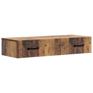 vidaXL Masă laterală montată pe perete Lemn vechi 87, 5 x 34, 5 x 17 cm imagine