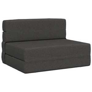 vidaXL Canapea Pliantă cu Pat Gri închis 190 x 70 x 15 cm țesătură imagine