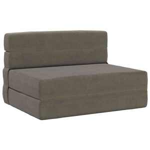 vidaXL Canapea Pliantă cu Pat Gri deschis 190 x 70 x 15 cm imagine