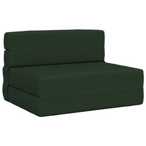 vidaXL Canapea Pliantă cu Pat Verde închis 190 x 100 x 15 cm țesătură imagine