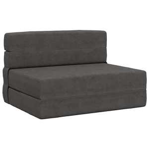 vidaXL Canapea Pliantă cu Pat Gri închis 190 x 100 x 15 cm imagine