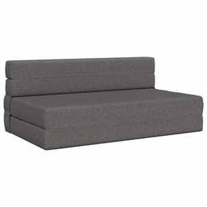 vidaXL Canapea Pliantă cu Pat Gri deschis 203 x 152 x 15 cm țesătură imagine