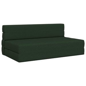 vidaXL Canapea Pliantă cu Pat Verde închis 203 x 152 x 15 cm țesătură imagine