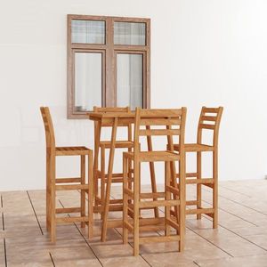 vidaXL Set mobilier bar de exterior, 5 piese, lemn masiv de acacia imagine
