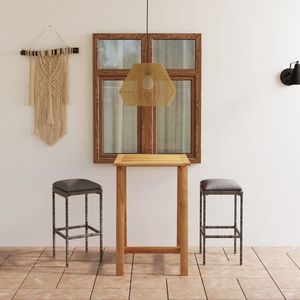 vidaXL Set mobilier de bar de grădină cu perne, 3 piese, gri imagine