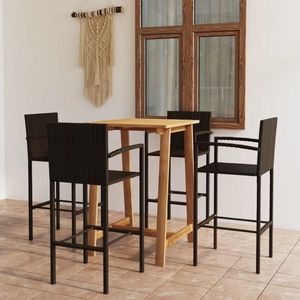 vidaXL Set mobilier de bar de grădină, 5 piese, maro imagine