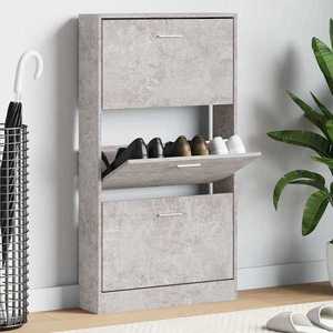 vidaXL Pantofar, gri beton, 59x17x108 cm, lemn compozit imagine