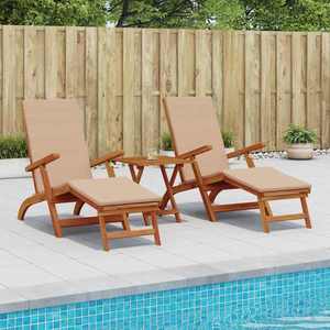 vidaXL Șezlong pliabil și culisant 2 pcs 55 x 146 x 91 cm imagine