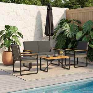 vidaXL Set de Mobilier pentru Exterior 4 pcs Gri și gri închis imagine