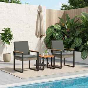 vidaXL Set de Mobilier pentru Exterior 3 pcs Gri și gri închis imagine