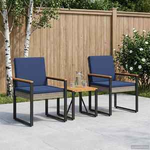 vidaXL Set de Mobilier pentru Exterior 3 pcs Gri și albastru marin imagine