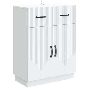 vidaXL Bufet cu sertar Alb 66 x 34, 5 x 87 cm Lemn prelucrat imagine