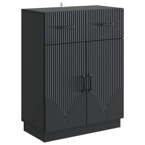 vidaXL Bufet cu sertar Negru 66 x 34, 5 x 87 cm Lemn prelucrat imagine