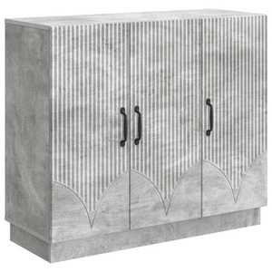 vidaXL Bufet Gri Beton 89 x 34, 5 x 77 cm Lemn prelucrat imagine