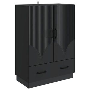 vidaXL Bufet cu sertar Negru 66 x 34, 5 x 92 cm Lemn prelucrat imagine