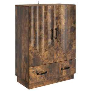 vidaXL Bufet cu sertar Stejar fumuriu 66 x 34, 5 x 92 cm Lemn prelucrat imagine