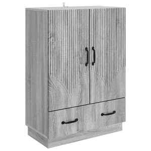 vidaXL Bufet cu sertar Sonoma gri 66 x 34, 5 x 92 cm Lemn prelucrat imagine
