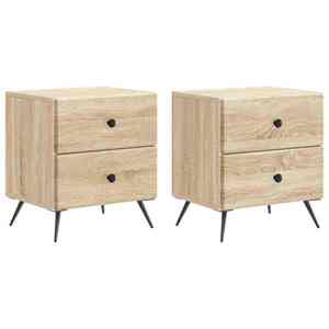 vidaXL Dulap de noapte 2 pcs Stejar Sonoma 43 x 34, 5 x 47, 5 cm imagine
