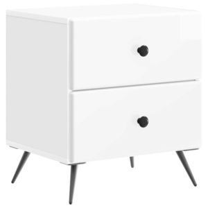 vidaXL Dulap de noapte cu sertar Alb foarte lucios 43 x 34, 5 x 47, 5 cm imagine