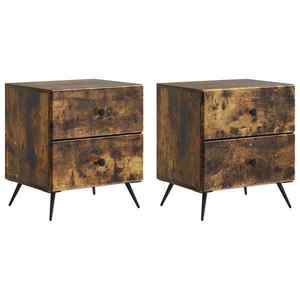 vidaXL Dulap de noapte 2 pcs Stejar fumuriu 43 x 34, 5 x 47, 5 cm imagine
