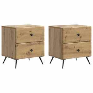 vidaXL Dulap de noapte 2 pcs Stejar Artizanal 43 x 34, 5 x 47, 5 cm imagine