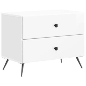 vidaXL Dulap de noapte cu sertar Alb foarte lucios 62 x 34, 5 x 47, 5 cm imagine