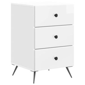 vidaXL Dulap de noapte cu sertar Alb foarte lucios 43 x 41 x 66, 5 cm imagine