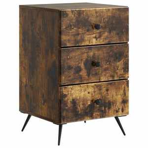 vidaXL Dulap de noapte Stejar fumuriu 43 x 41 x 66, 5 cm Lemn prelucrat imagine