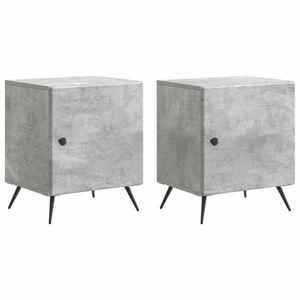 vidaXL Dulap de noapte 2 pcs Gri Beton 43 x 34, 5 x 50 cm imagine