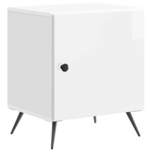 vidaXL Dulap de noapte Alb foarte lucios 43 x 34, 5 x 50 cm imagine