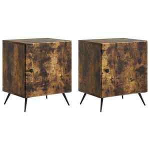 vidaXL Dulap de noapte 2 pcs Stejar fumuriu 43 x 34, 5 x 50 cm imagine