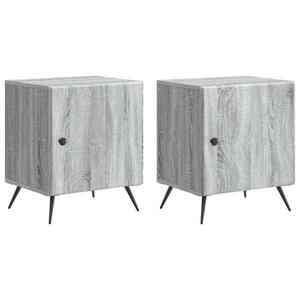 vidaXL Dulap de noapte 2 pcs Sonoma gri 43 x 34, 5 x 50 cm imagine