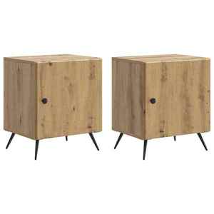 vidaXL Dulap de noapte 2 pcs Stejar Artizanal 43 x 34, 5 x 50 cm imagine