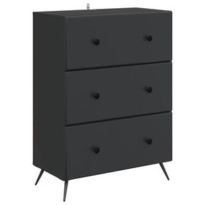 vidaXL Dulap cu sertare Negru 66 x 34, 5 x 90 cm Lemn prelucrat imagine