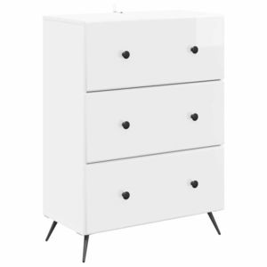 vidaXL Dulap cu sertare Alb foarte lucios 66 x 34, 5 x 90 cm imagine