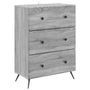 vidaXL Dulap cu sertare Sonoma gri 66 x 34, 5 x 90 cm Lemn prelucrat imagine