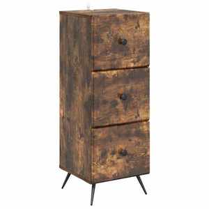 vidaXL Dulap cu sertare Stejar fumuriu 33 x 34, 5 x 90 cm imagine