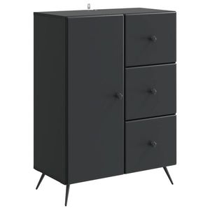 vidaXL Bufet cu sertar Negru 66 x 34, 5 x 90 cm Lemn prelucrat imagine