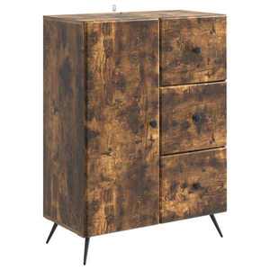 vidaXL Bufet cu sertar Stejar fumuriu 66 x 34, 5 x 90 cm Lemn prelucrat imagine