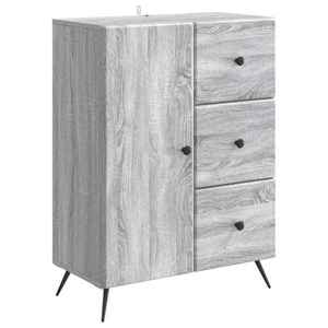 vidaXL Bufet cu sertar Sonoma gri 66 x 34, 5 x 90 cm Lemn prelucrat imagine