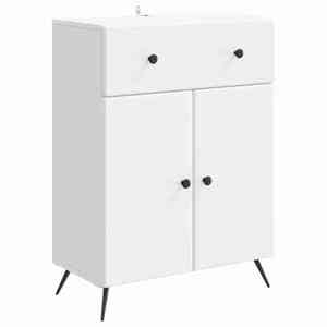 vidaXL Bufet cu sertar Alb 66 x 34, 5 x 90 cm Lemn prelucrat imagine